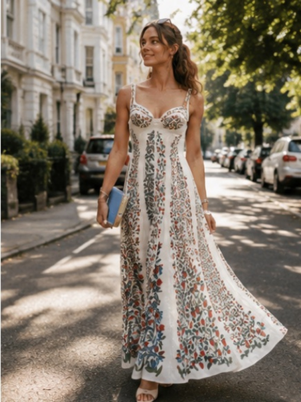 FARM Rio White Floral Panel Maxi Dress - Picture 5 of 16